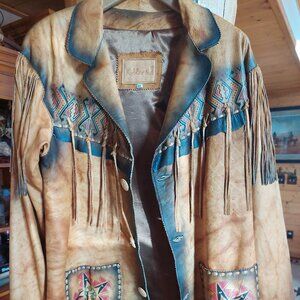 MENS KOBLER Maricopa SW TRIBAL LEATHER FRINGE JACKET 3X